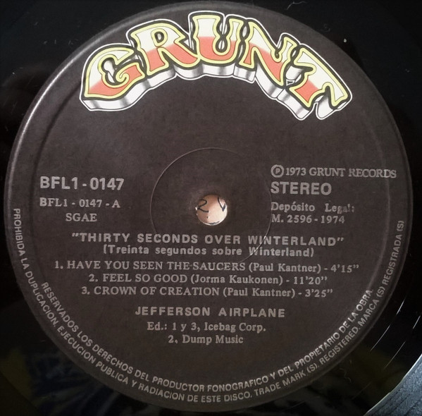 Jefferson Airplane – Thirty Seconds Over Winterland - Görsel 4