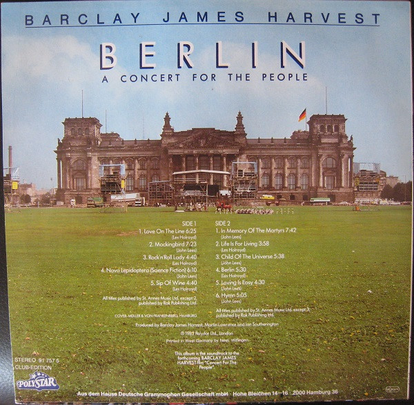 Barclay James Harvest – Berlin (A Concert For The People) - Görsel 3