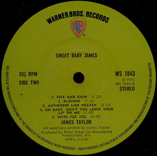 James Taylor – Sweet Baby James - Görsel 5