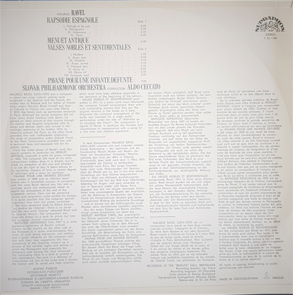 Ravel – Rapsodie Espagnole - Plak - Görsel 3