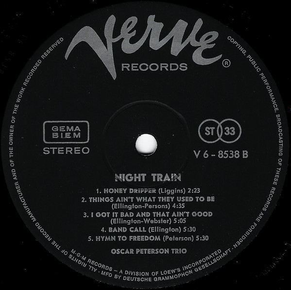 The Oscar Peterson Trio – Night Train - Görsel 5