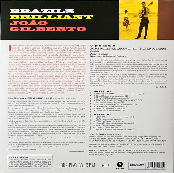 João Gilberto – Brazil's Brilliant Plak - Görsel 3