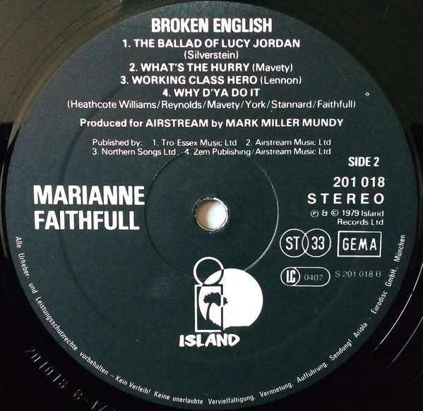 Marianne Faithfull – Broken English Plak - Görsel 5