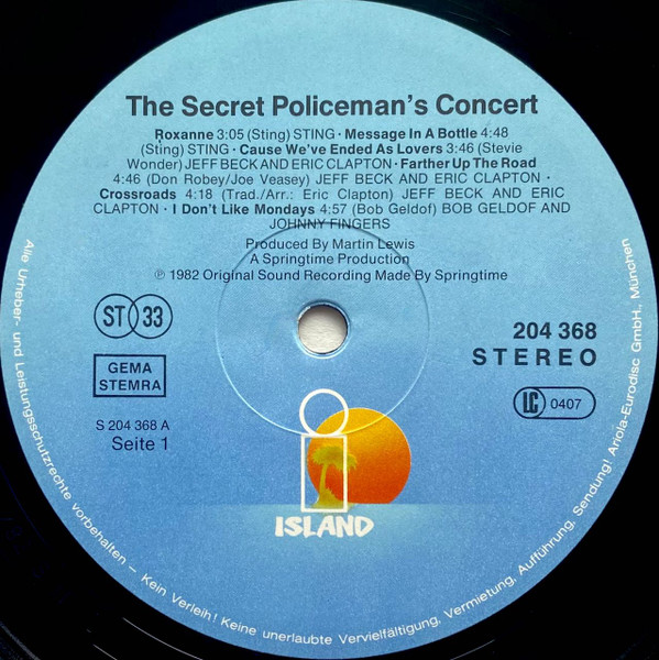 Sting - Clapton – The Secret Policeman's Concert Plak - Görsel 3