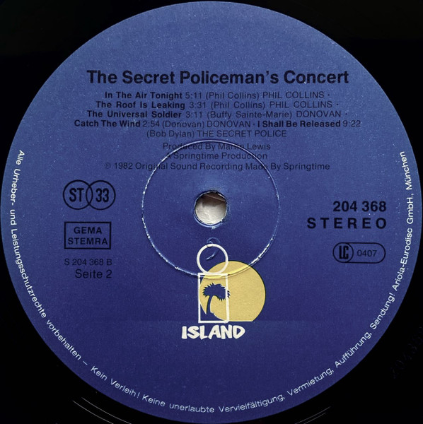 Sting - Clapton – The Secret Policeman's Concert Plak - Görsel 4
