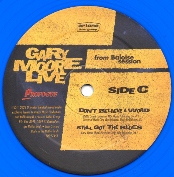 Gary Moore – Live From Baloise Session 2 Plak - Görsel 6